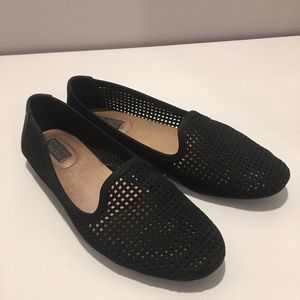 Me Too + Adam Tucker Black Suede Flats/Loafers